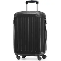 Hauptstadtkoffer Alex - Bagage à main valise rigide avion extensible trolley cabine Carry-On Hand Luggage Hardcase, 4 roulettes, 55 cm, 42 L,Noir