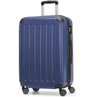 Hauptstadtkoffer - Alex - Valise rigide extensible Trolley brillant coque rigide bagage à roulettes valise de voyage, 65 cm, 74 litres,bleu foncé