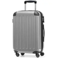 Hauptstadtkoffer Alex - Bagage à main valise rigide avion extensible trolley cabine Carry-On Hand Luggage Hardcase, 4 roulettes, 55 cm, 42 L,Argent