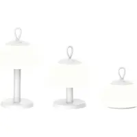 Luxus Europe - Lampe de table Lesbos 3-en-1 - Lot de 2 - Blanc - Lampe de table d'extérieur sans fil avec hauteur réglable – Rechargeable