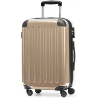 Hauptstadtkoffer Alex - Bagage à main valise rigide avion extensible trolley cabine Carry-On Hand Luggage Hardcase, 4 roulettes, 55 cm, 42 L,Champagne