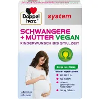 Queisser Pharma GmbH & Co. KG Doppelherz system Femmes enceintes + mères comprimés et gélules végétaliens pour le désir d'enfant et l'allaitement, 60 comprimés