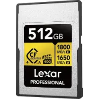 Lexar Carte mémoire CFexpress PRO Type A Gold série 4.0 512 Go R1800/W1650 Mo/s - VPG400