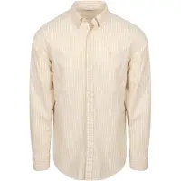 Mcgregor Chemise Coton-Lin Rayée Écru Beige taille XXL