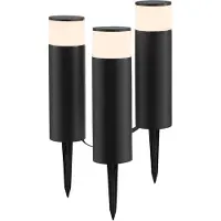 Brilliant Dody LED Piquet de jardin extérieur, lot de 3, 8,5W IP44 Noir Blanc Bluetooth G40912/76 (IP44)