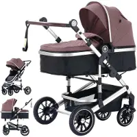 Daliya Poussette NEOMOVE 2 en 1 : nacelle et siège sport tout-en-un, poussette canne, châssis en aluminium, poussette de voyage, poussette combinée avec grand panier