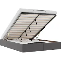 vidaXL Lit ottoman sans matelas Gris 140x190 cm Similicuir