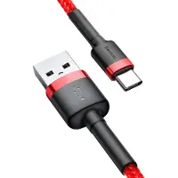 Baseus Câble Usb Do Usb-C Cafule 3A 0.5M (Czerwony)