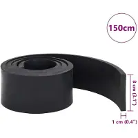 vidaXL Bande en caoutchouc pour chasse-neige noire 150x8x1 cm