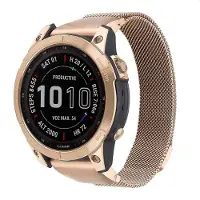 IMoshion Bracelet QuickFit Milanais - Connexion Garmin 22 mm - Taille L/XL - Rose Gold
