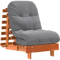 vidaXL Futon Canapé-lit avec matelas Marron 60x206x11 Pin massif