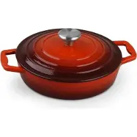 Carl Schmidt Sohn Casserole -Xanten avec couvercle, en fonte, 22 x 5,8 cm, rouge et blanc