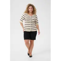 KAFFE CURVE Cardigan 'Morina' bleu nuit / blanc cassé