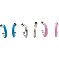 Steuer Boucles d'oreilles bleu / rose / argent