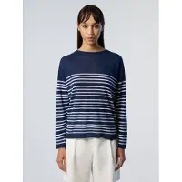 North sails Femmes, Pull-over, Blue Linen Women's Sweater, Bleu, (S)