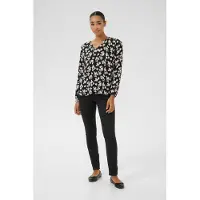 Kaffe Chemisier 'KAAmber' noir / blanc