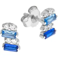 Zeeme Boucles d'oreilles bleu / argent