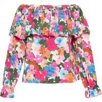 Usha T-shirt 'Fashion Look' bleu ciel / vert foncé / rose / rose foncé