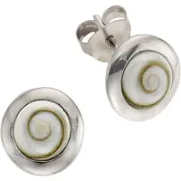 Zeeme Boucles d'oreilles blanc