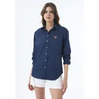 Felix Hardy Chemisier 'Poplin' bleu marine
