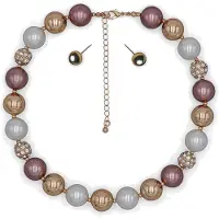 Steuer Parure de bijoux marron / or / blanc