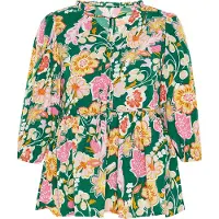 FELIPA Chemisier 'Fashion Look' beige clair / vert / orange foncé / rose
