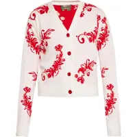 Mymo Cardigan rouge / blanc cassé