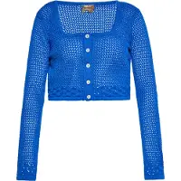 Mymo Cardigan beige clair / bleu cobalt