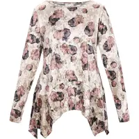 Usha Chemisier beige / rose ancienne / noir
