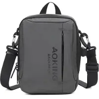 Aoking Sac bandoulière unie , noir, en polyester, avec bandoulière réglable, dimensions : 16 x 23 cm