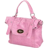 Gave Lux Sac à main pour femmes, en cuir Sauvage, avec fermeture à languette, fabriqué en Italie, couleur rose