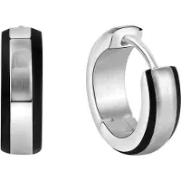 Zeeme Boucles d'oreilles noir / argent