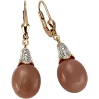 Zeeme Boucles d'oreilles marron / or rose