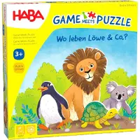 Haba Jeu avec puzzle - Où vivent les lions et compagnie ?