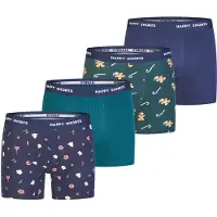 Happy Shorts Boxers 'Christmas' bleu marine / pétrole / vert foncé