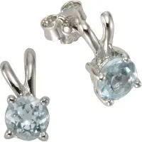 Zeeme Boucles d'oreilles bleu clair / argent
