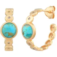 Cai Boucles d'oreilles turquoise / or