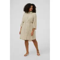 KAFFE CURVE Robe-chemise 'KCMille' beige / blanc