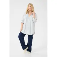 KAFFE CURVE Chemisier 'KCNana' bleu pastel / jaune pastel
