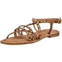 Lazamani Tova Sandalen Plat - Middelbruin - Maat 42