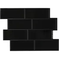 vidaXL Carreau De Métro 10 Pcs Noir 29 X 21 Cm Polyuréthane Et Pet