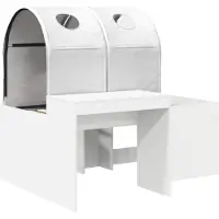 vidaXL Lit avec tunnel, 3 pièces, blanc, en panneaux de particules