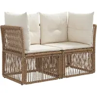 vidaXL Ensemble de canapé de jardin 12 pcs Beige Poly-Rattan