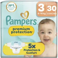 Pampers Premium Protection, Taille 3, 30 couches