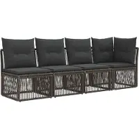vidaXL Ensemble de canapés de jardin , 11 pièces, gris, en polyrotin