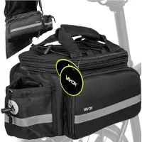 Vayox Sacoche de vélo VA0449, 10–29 l, 39 x 21 x 17 cm, avec 2 poches latérales pliables, pour vélos, fixation rapide, bandoulière, robuste, noir