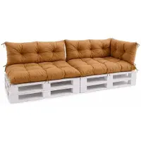 VBChome Coussins pour palettes 120 x 80, 120 x 40 et 70 x 40 cm - Meubles en palettes Euro, coussins pour palettes de jardin - 12 couleurs, rembourrage en flocons de mousse, marron clair - Lot de 5