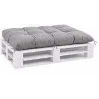 VBChome Coussin pour palettes Euro, pour meubles, pour le jardin et le balcon, 12 couleurs, rembourrage en flocons de mousse, gris, 120 x 80 cm