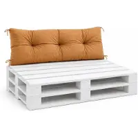 VBChome Coussin pour palettes pour palettes Euro, mobilier, support de palette, jardin, balcon, 12 couleurs, rembourrage en flocons de mousse, marron clair, coussin de dossier 120 x 40 cm