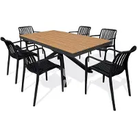 DCB Groupe Ensemble repas de jardin en aluminium